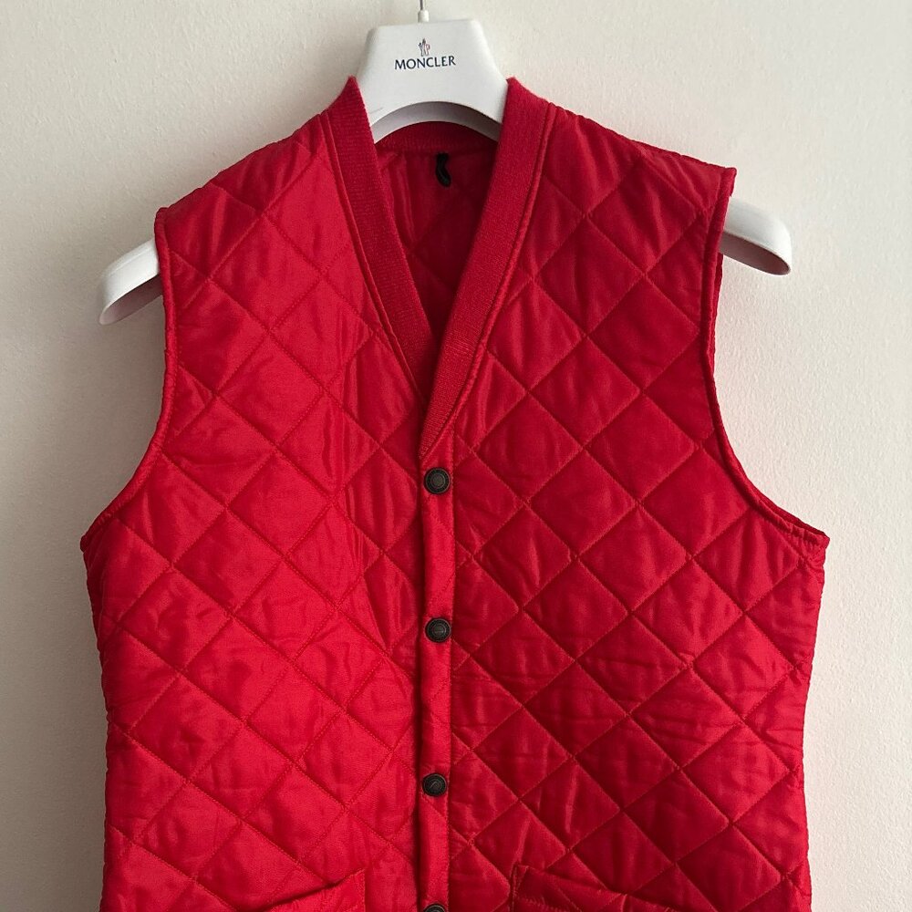 $375 John Partridge Lightweight Red Vest/ Gilet Handmade in England - Medium